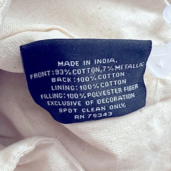 Max Studio Pine Cone Ivory Linen Holiday Christmas Stocking NWT - Picture 5 of 5